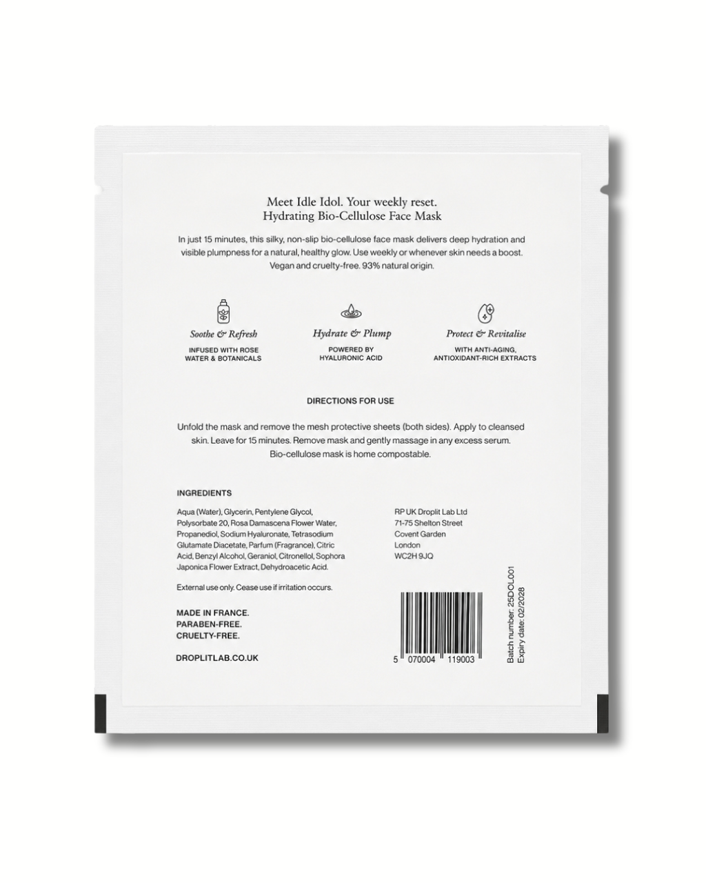 Bio-Cellulose Hydrating Face Mask