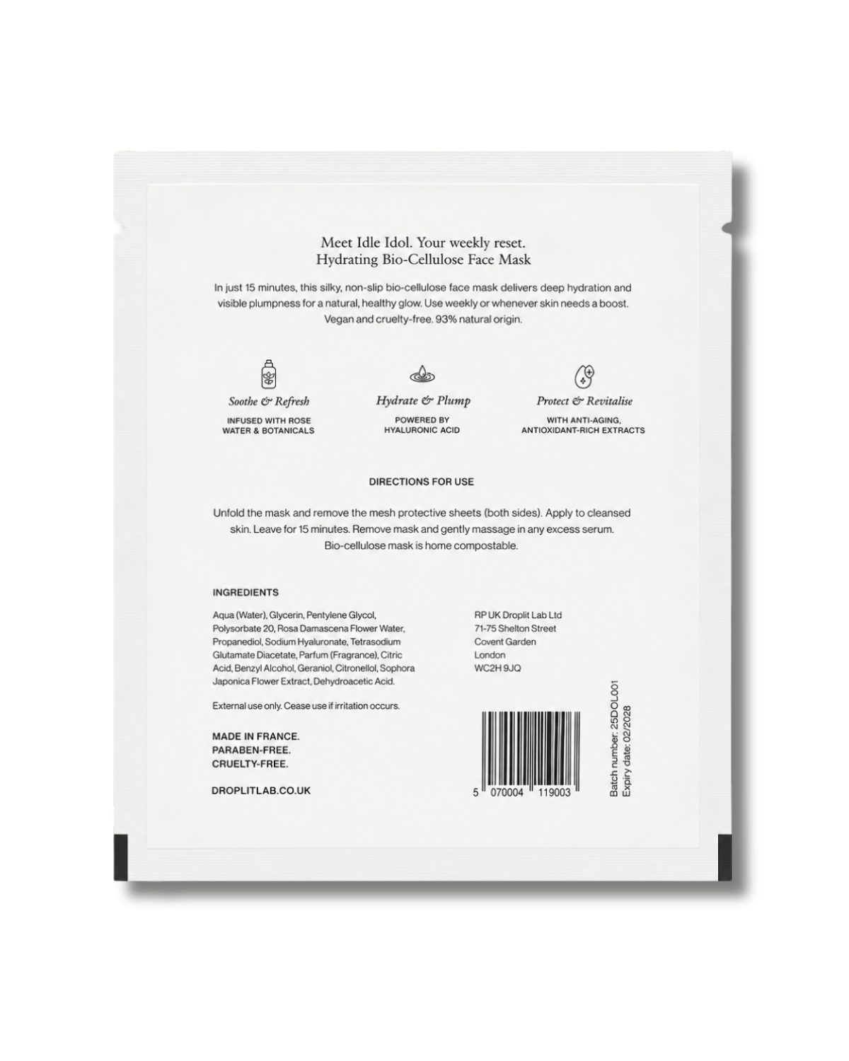 Bio-Cellulose Hydrating Face Mask